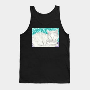 White cat watercolor painting Tank Top